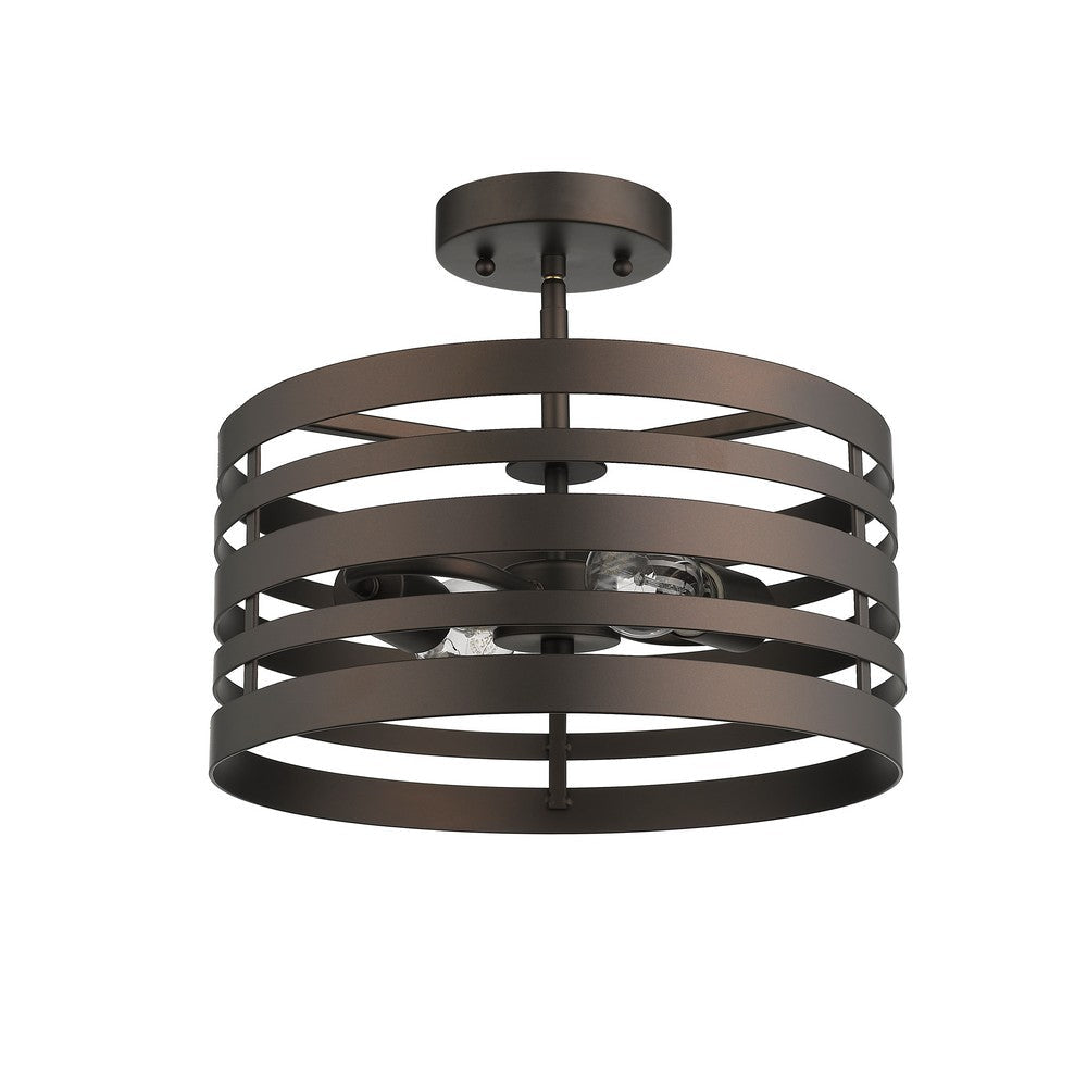 Farmhouse Metal 2 Light Ceiling Fixture with Wall Outlet Switch Bronze CHL-CH2H122RB13-SF2