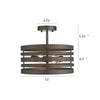 Farmhouse Metal 2 Light Ceiling Fixture with Wall Outlet Switch Bronze CHL-CH2H122RB13-SF2