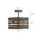 Farmhouse Metal 2 Light Ceiling Fixture with Wall Outlet Switch Bronze CHL-CH2H122RB13-SF2