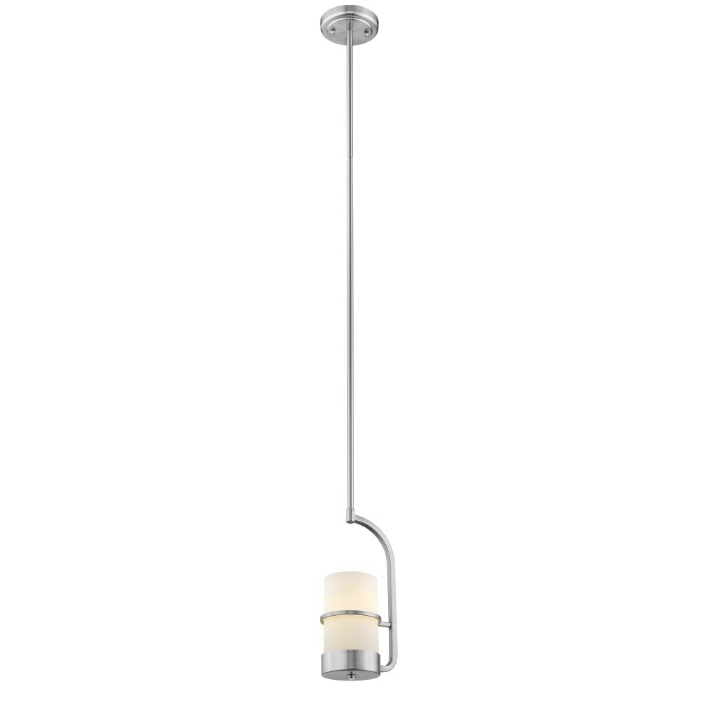 PENELOPE Contemporary 1 Light Brushed Nickel Ceiling Mini Pendant 7" Wide