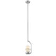 PENELOPE Contemporary 1 Light Brushed Nickel Ceiling Mini Pendant 7" Wide