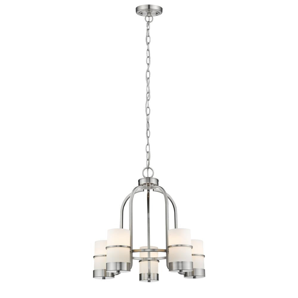 CHLOE Lighting PENELOPE Contemporary 5 Light Brushed Nickel Mini Chandelier 22" Wide