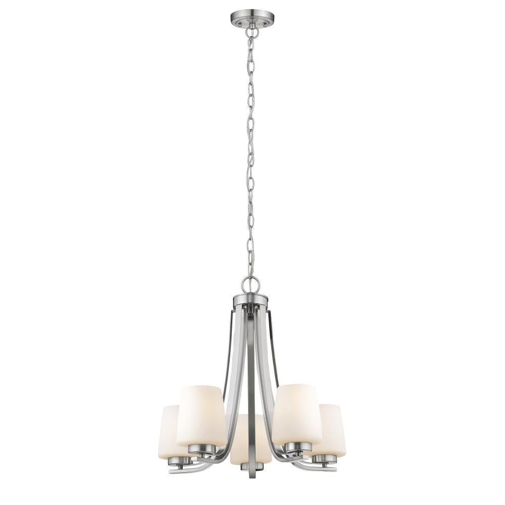 CHLOE Lighting OLIVIA Contemporary 5 Light Brushed Nickel Mini Chandelier 22" Wide