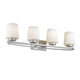 OLIVIA Contemporary 4 Light Brushed Nickel Etched White Glass 31" Wide