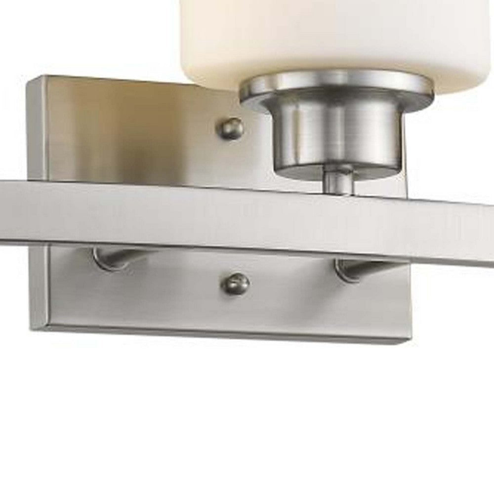 AALIYAH Contemporary 3 Light Brushed Nickel Opal White Glass 23’’ Wide CHL-CH2R009BN23-BL3