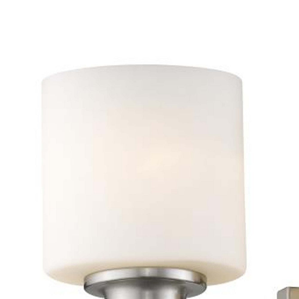AALIYAH Contemporary 3 Light Brushed Nickel Opal White Glass 23’’ Wide CHL-CH2R009BN23-BL3