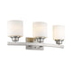 AALIYAH Contemporary 3 Light Brushed Nickel Opal White Glass 23" Wide