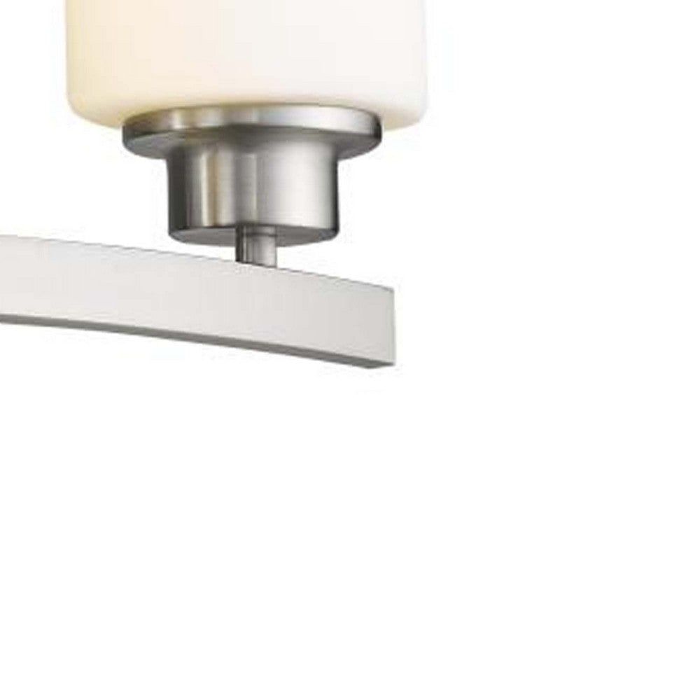 AALIYAH Contemporary 3 Light Brushed Nickel Opal White Glass 23’’ Wide CHL-CH2R009BN23-BL3