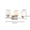 AALIYAH Contemporary 3 Light Brushed Nickel Opal White Glass 23’’ Wide CHL-CH2R009BN23-BL3