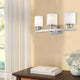 AALIYAH Contemporary 3 Light Brushed Nickel Opal White Glass 23" Wide