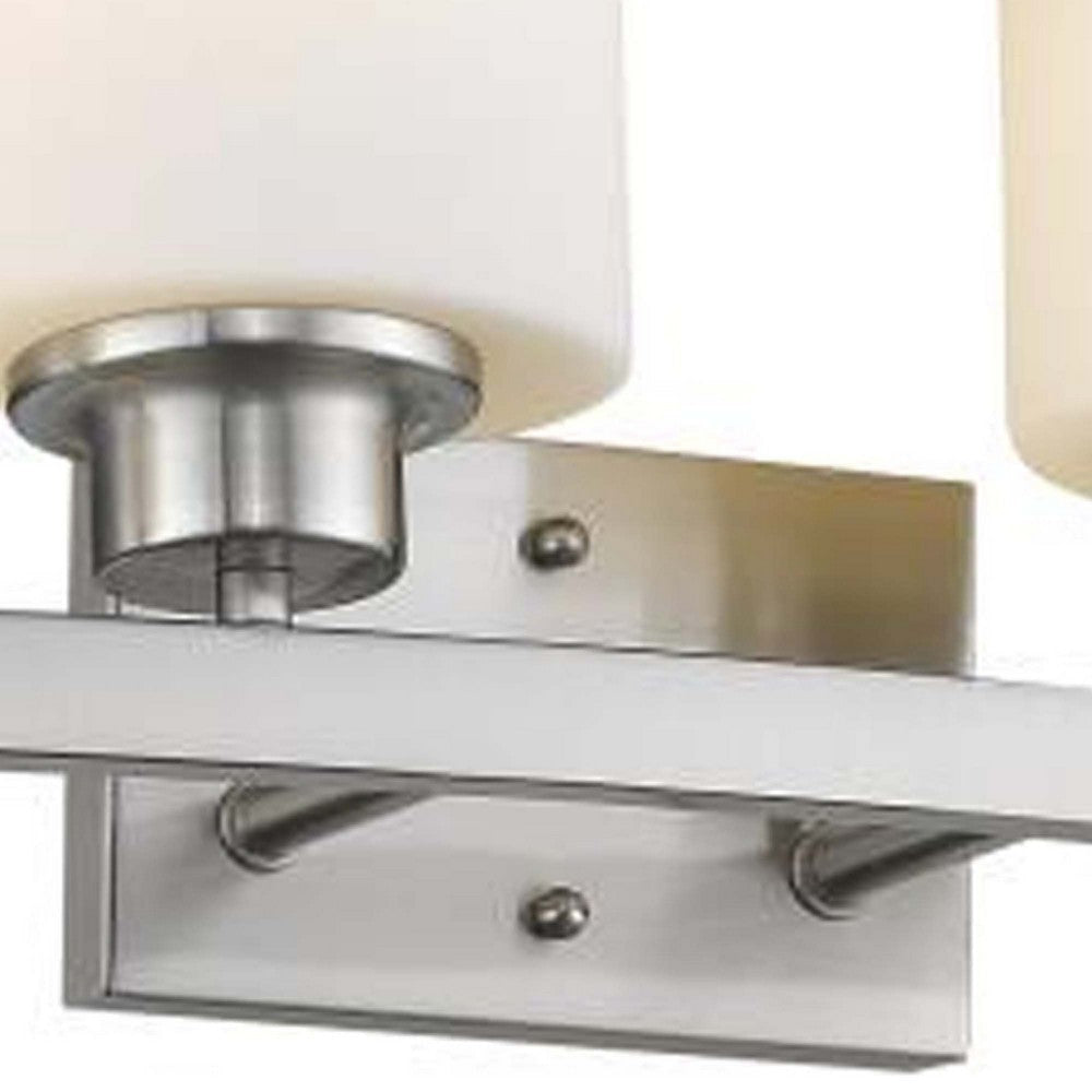 AALIYAH Contemporary 4 Light Brushed Nickel Opal White Glass 32’’ Wide CHL-CH2R009BN32-BL4