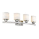 AALIYAH Contemporary 4 Light Brushed Nickel Opal White Glass 32" Wide