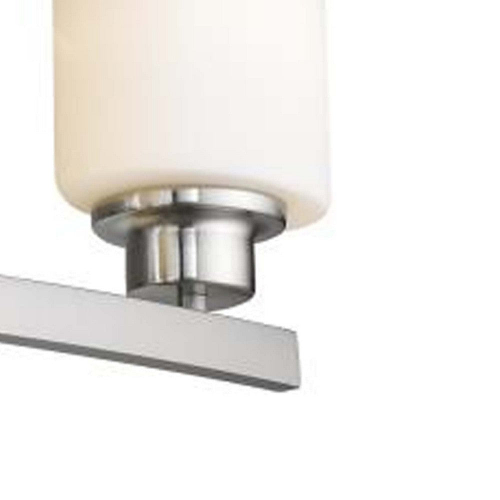 AALIYAH Contemporary 4 Light Brushed Nickel Opal White Glass 32’’ Wide CHL-CH2R009BN32-BL4