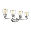 LILY Contemporary 4 Light Brushed Nickel Bath Vanity Light Clear Glass 31" Wide