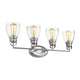LILY Contemporary 4 Light Brushed Nickel Bath Vanity Light Clear Glass 31" Wide