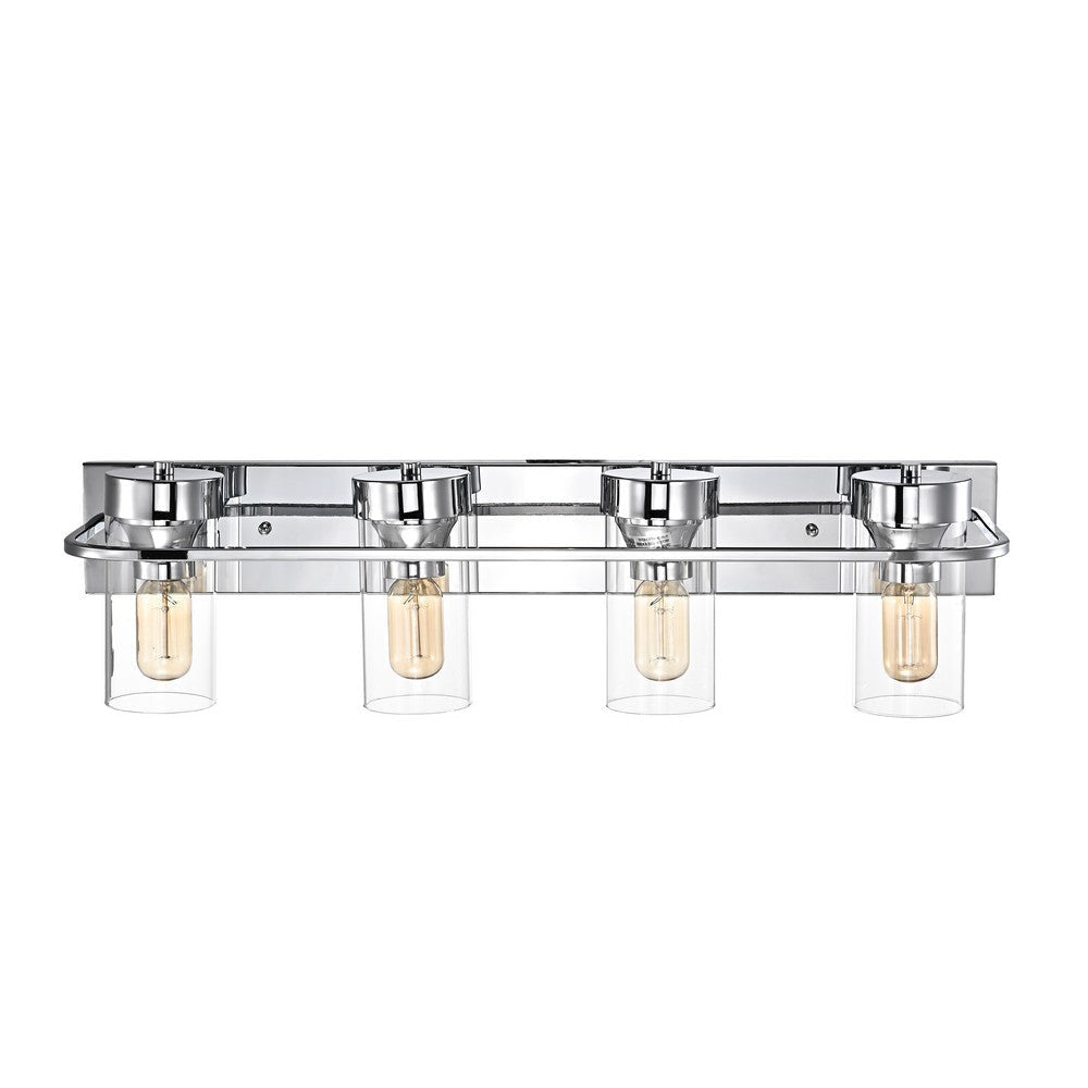 Lighting RAELYN Contemporary 4 Light Chrome Bath Vanity Fixture 30’’ Width CHL-CH2R107CM30-BL4