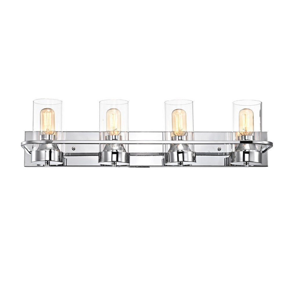 Lighting RAELYN Contemporary 4 Light Chrome Bath Vanity Fixture 30’’ Width CHL-CH2R107CM30-BL4