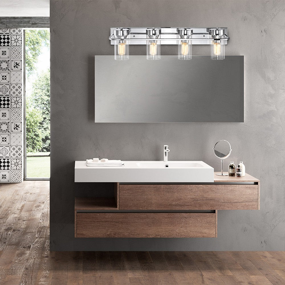 Lighting RAELYN Contemporary 4 Light Chrome Bath Vanity Fixture 30" Width