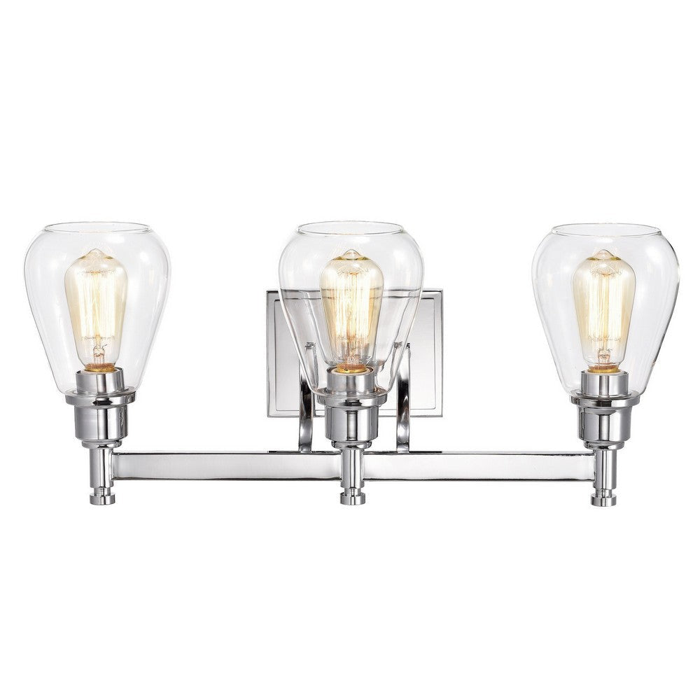 Chloe Lighting Hudson Transitional 3 Light Chrome Bath Vanity Fixture 23’’ Wide CHL-CH2R117CM23-BL3