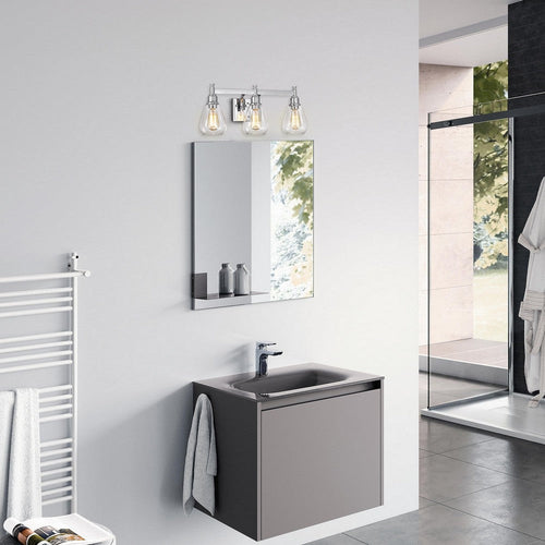 Chloe Lighting Hudson Transitional 3 Light Chrome Bath Vanity Fixture 23" Wide