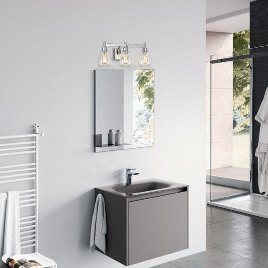 Chloe Lighting Hudson Transitional 3 Light Chrome Bath Vanity Fixture 23" Wide