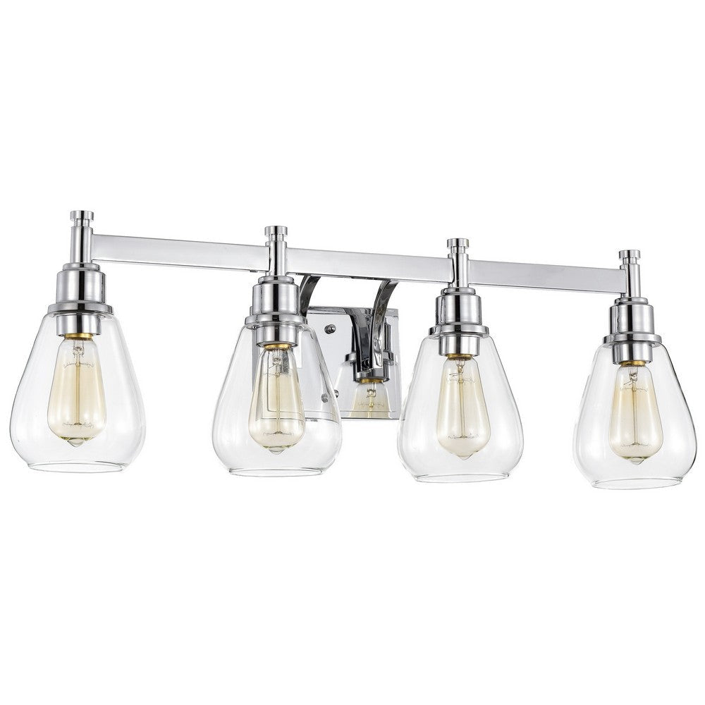 Chloe Lighting Hudson Transitional 4 Light Chrome Bath Vanity Fixture 29’’ Wide CHL-CH2R117CM29-BL4