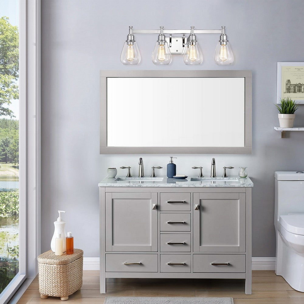 Chloe Lighting Hudson Transitional 4 Light Chrome Bath Vanity Fixture 29’’ Wide CHL-CH2R117CM29-BL4