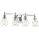 Chloe Lighting Hudson Transitional 4 Light Chrome Bath Vanity Fixture 29" Wide