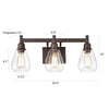 Chloe Lighting Hudson Transitional 3 Light Oil Rubbed Bronze Bath Vanity Fixture 23’’ Wide CHL-CH2R117RB23-BL3