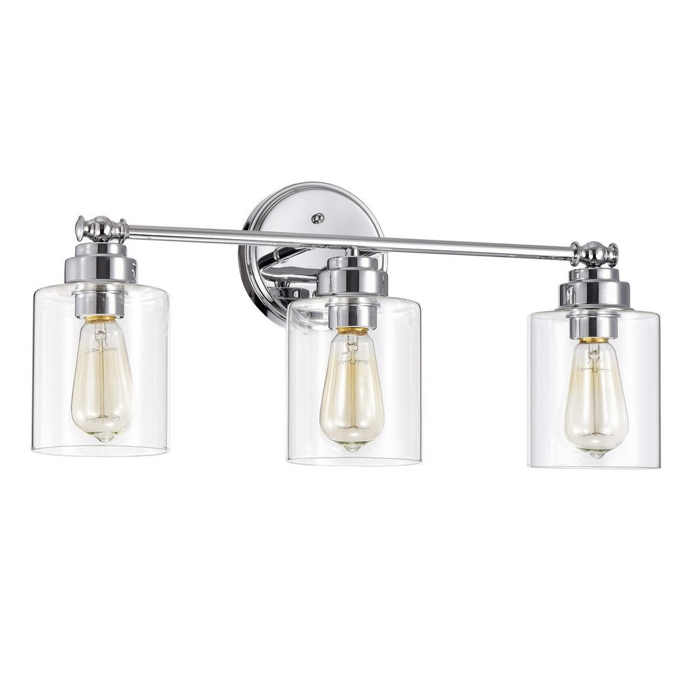 Chloe Lighting Karson Transitional 3 Light Chrome Bath Vanity Fixture 23’’ Wide CHL-CH2R119CM23-BL3