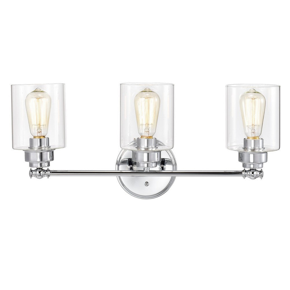 Chloe Lighting Karson Transitional 3 Light Chrome Bath Vanity Fixture 23’’ Wide CHL-CH2R119CM23-BL3