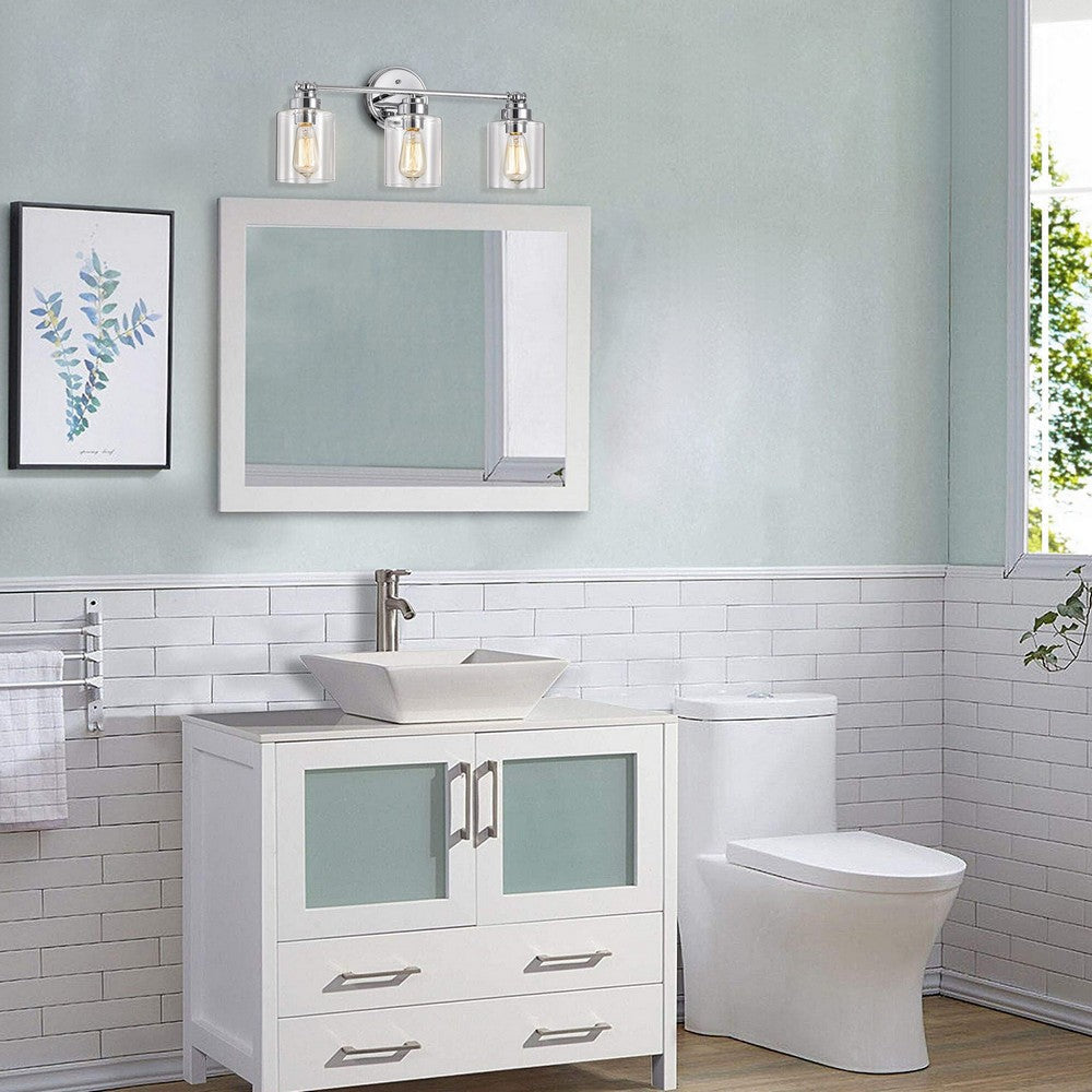 Chloe Lighting Karson Transitional 3 Light Chrome Bath Vanity Fixture 23’’ Wide CHL-CH2R119CM23-BL3