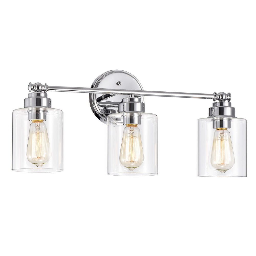 Chloe Lighting Karson Transitional 3 Light Chrome Bath Vanity Fixture 23" Wide