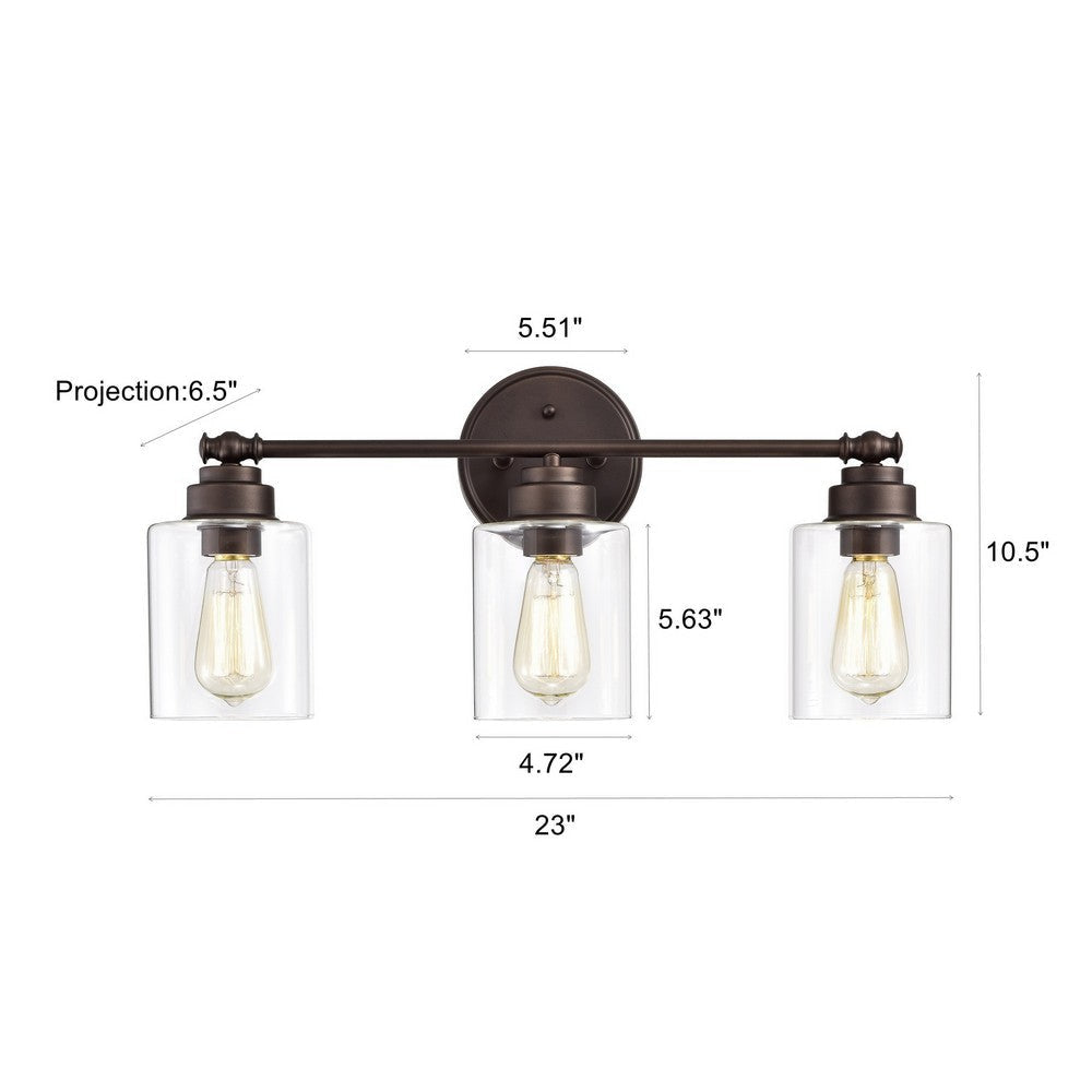 Chloe Lighting Karson Transitional 3 Light Oil Rubbed Bronze Bath Vanity Fixture 23’’ Wide CHL-CH2R119RB23-BL3
