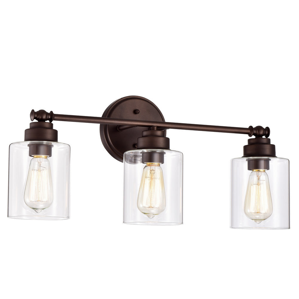 Chloe Lighting Karson Transitional 3 Light Oil Rubbed Bronze Bath Vanity Fixture 23" Wide