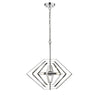 Contemporary 2 Light Metal 20" Ceiling Pendant with Chrome Accents, Silver