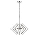 Contemporary 2 Light Metal 20" Ceiling Pendant with Chrome Accents, Silver