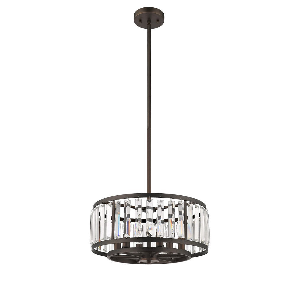 Contemporary 6 Light Metal 16’’ Ceiling Pendant with Crystal Accents Silver CHL-CH2R123RB16-UP6
