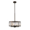 Contemporary 6 Light Metal 16" Ceiling Pendant with Crystal Accents, Silver