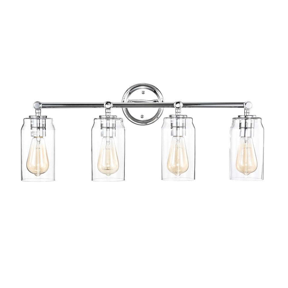 Lighting JOYCE Contemporary 4 Light Chrome Bath Vanity Fixture 28’’ Width CHL-CH2R127CM28-BL4