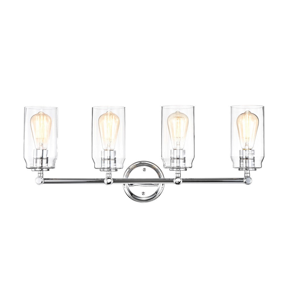 Lighting JOYCE Contemporary 4 Light Chrome Bath Vanity Fixture 28’’ Width CHL-CH2R127CM28-BL4