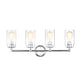 Lighting JOYCE Contemporary 4 Light Chrome Bath Vanity Fixture 28’’ Width CHL-CH2R127CM28-BL4