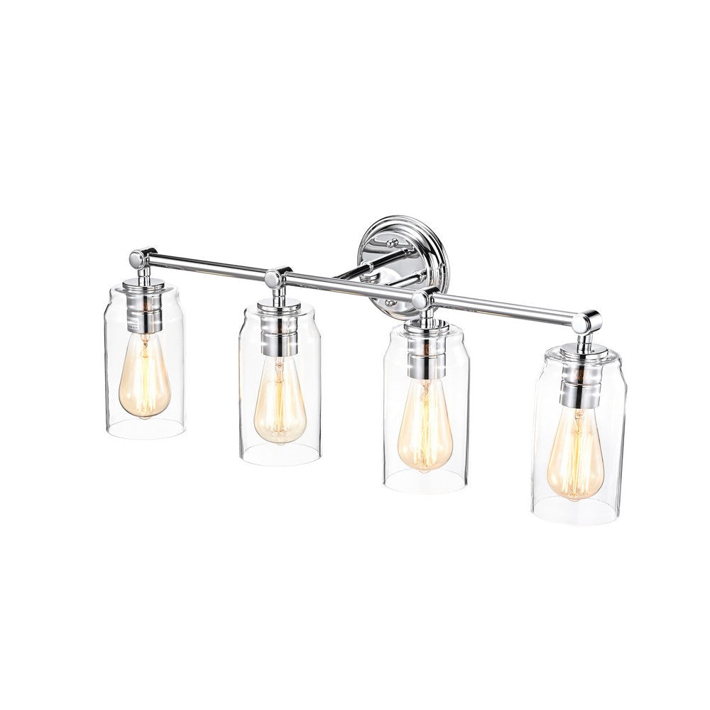Lighting JOYCE Contemporary 4 Light Chrome Bath Vanity Fixture 28" Width