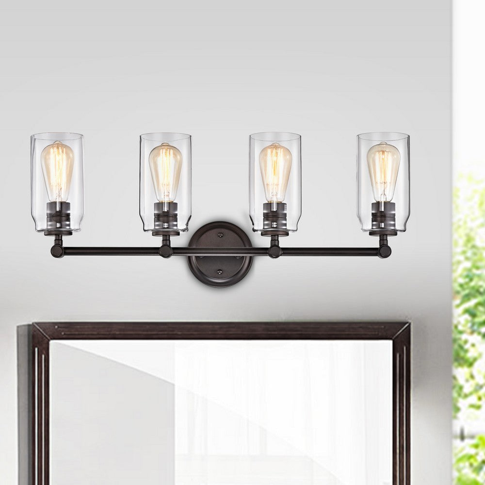 Lighting JOYCE Contemporary 4 Light Rubbed Bronze Bath Vanity Fixture 28" Width