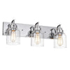 Chloe Lighting Thierry Transitional 3 Light Chrome Bath Vanity Fixture 24" Wide