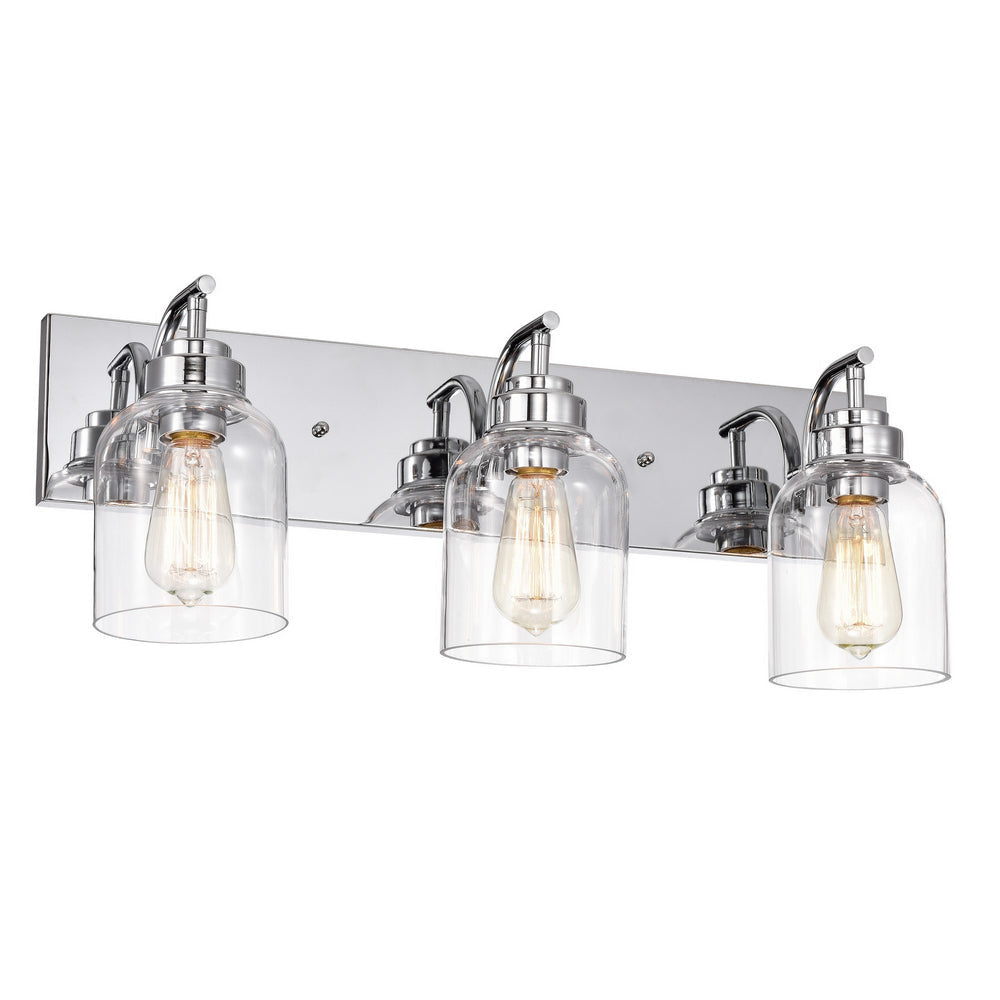 Chloe Lighting Thierry Transitional 3 Light Chrome Bath Vanity Fixture 24" Wide