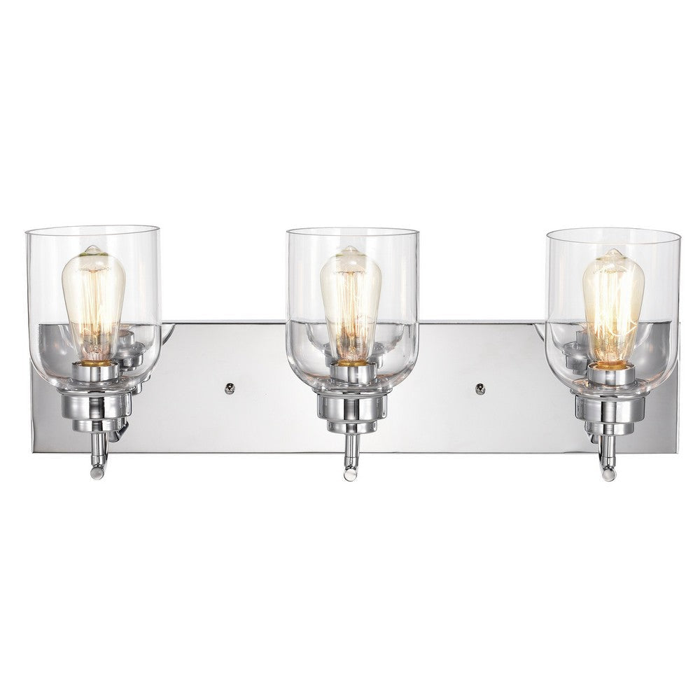Chloe Lighting Thierry Transitional 3 Light Chrome Bath Vanity Fixture 24’’ Wide CHL-CH2R128CM24-BL3
