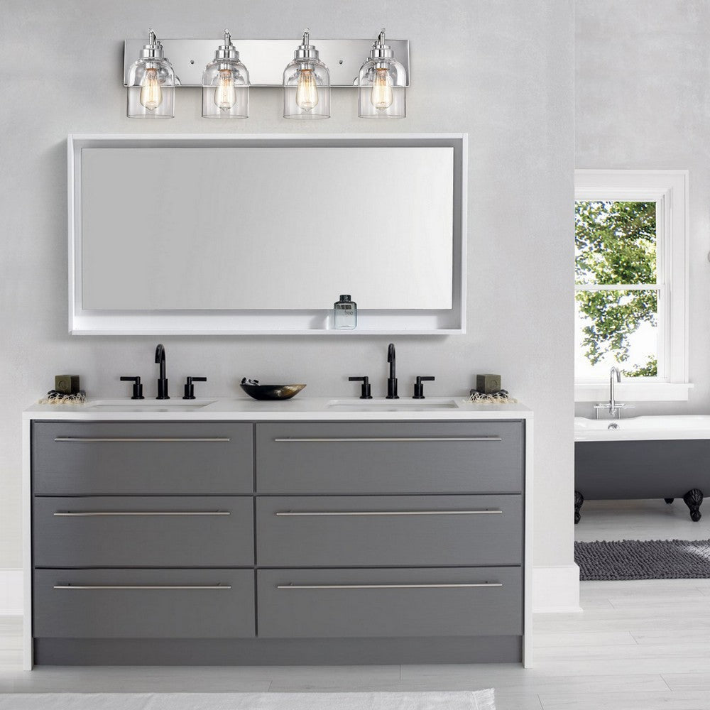 Chloe Lighting Thierry Transitional 4 Light Chrome Bath Vanity Fixture 30 ’ Wide CHL-CH2R128CM30-BL4