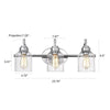 Chloe Lighting Adair Transitional 3 Light Chrome Bath Vanity Fixture 24’’ Wide CHL-CH2R147CM24-BL3