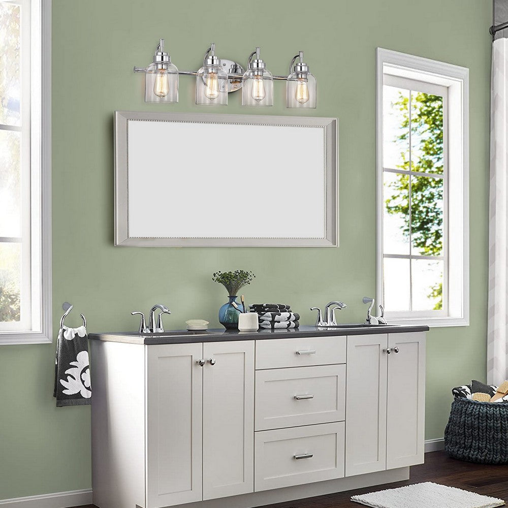 Chloe Lighting Adair Transitional 4 Light Chrome Bath Vanity Fixture 30" Wide